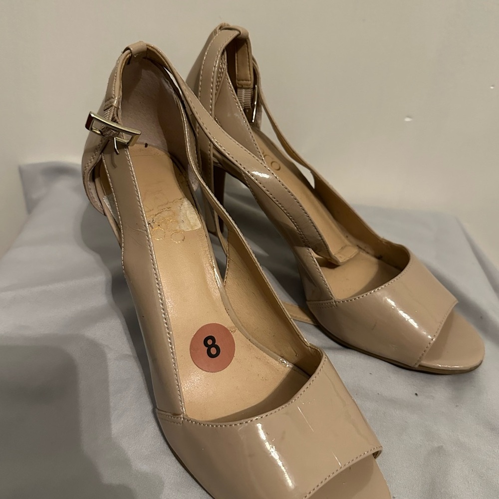 Franco Sarto Nude Patent Heels